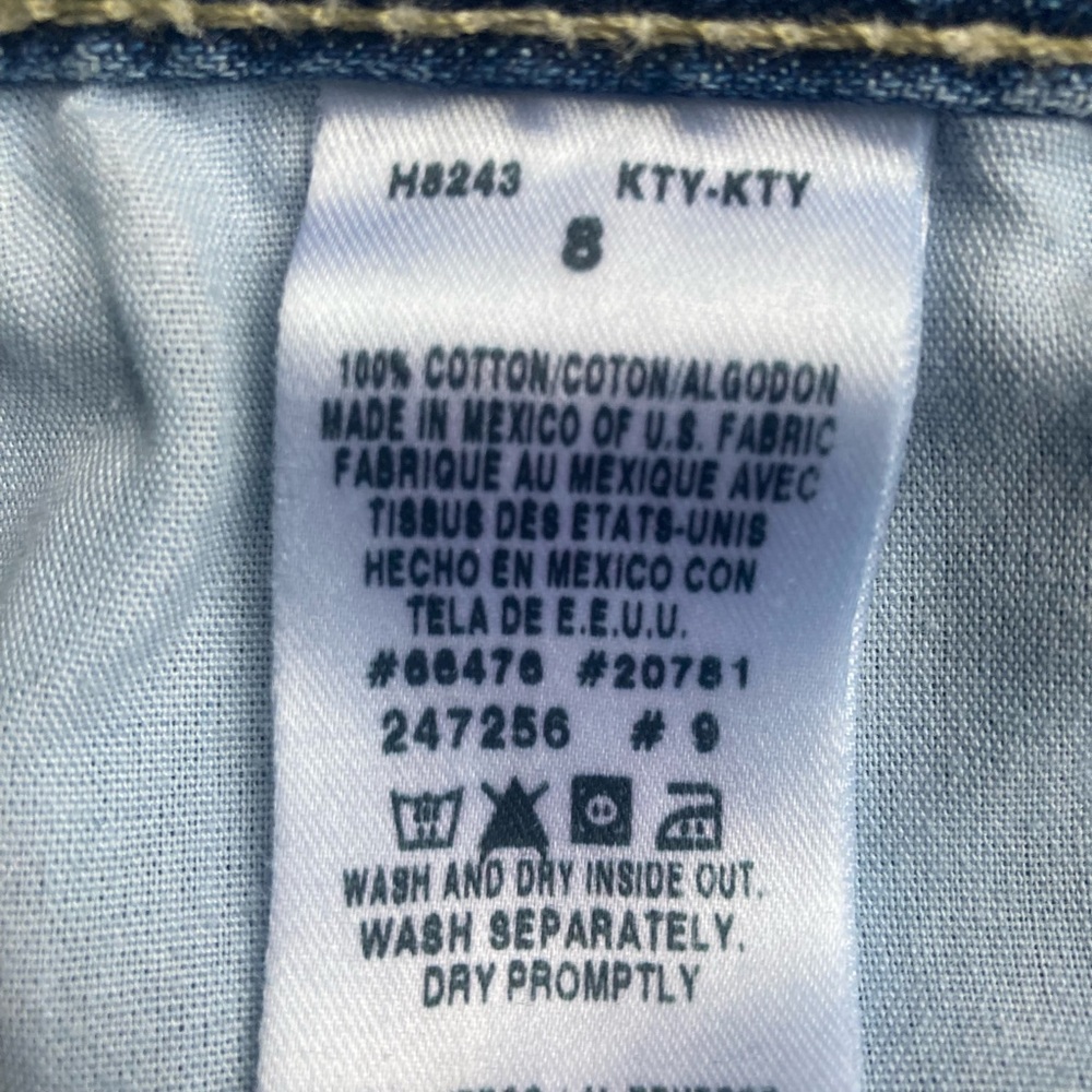 TOMMY HILFIGER Vintage Cropped Wide Leg Jeans Blue Denim Size 8 - Picture 9 of 12